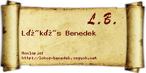 Lökös Benedek névjegykártya