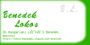 benedek lokos business card
