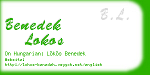 benedek lokos business card